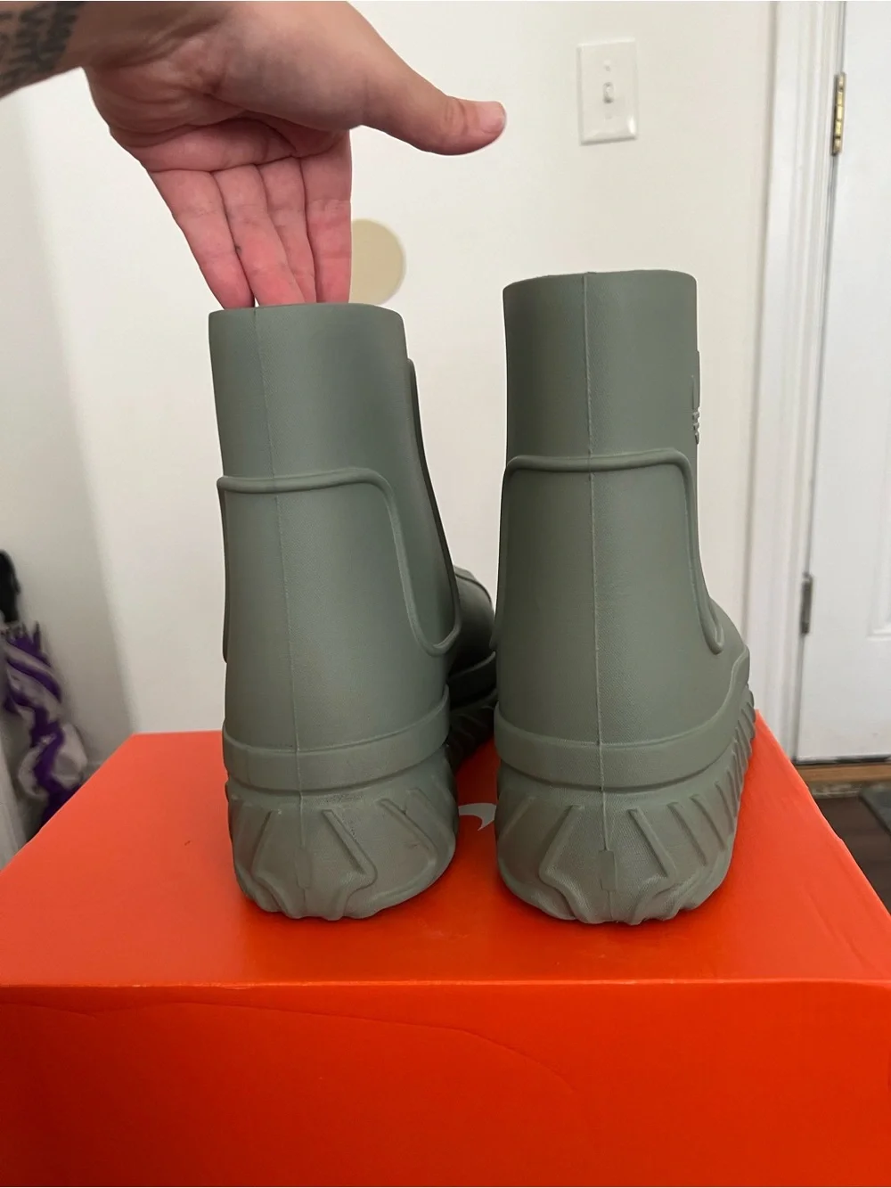 adidas Women's Sage Green Chunky Waterproof Rain Boots